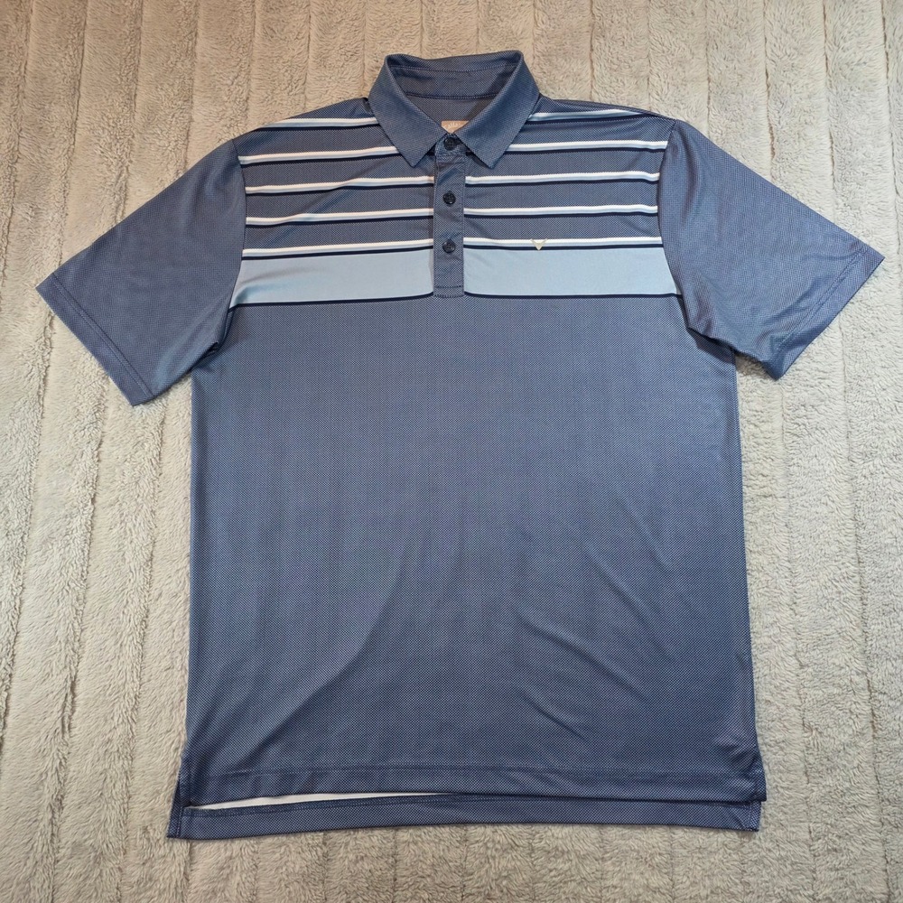 Callaway Mens Opti-Dri Golf Polo‎ Shirt Blue Striped Short Sleeve Size M